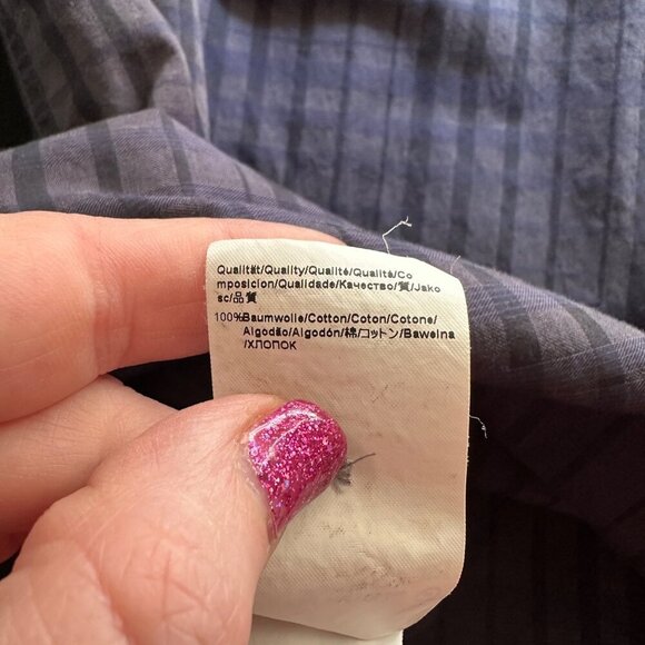 Hugo Boss Miles Sharp Fit Dress Shirt Mens Size 17.5 Plaid Business Casual Work - Picture 5 of 8